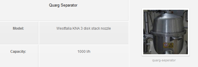 Quarg Separator Quarg Separator